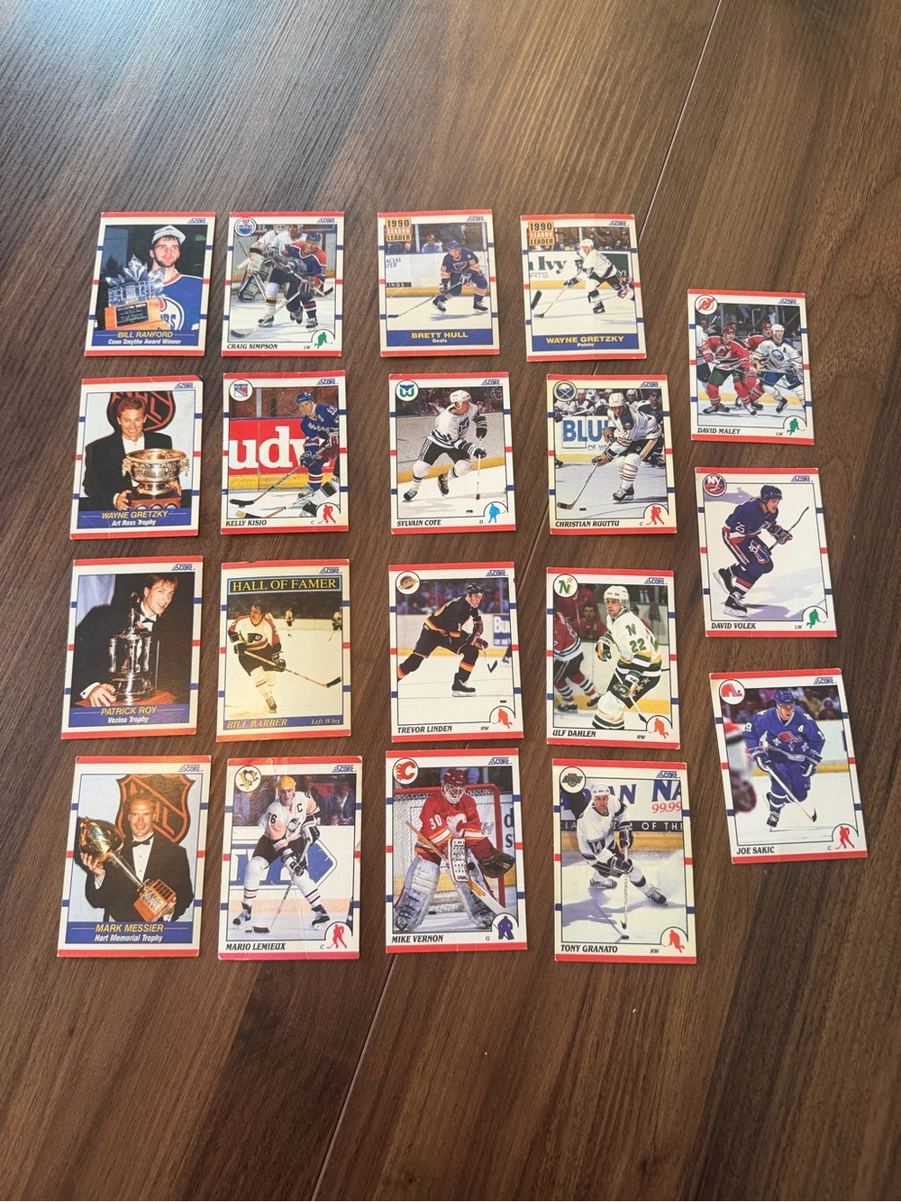 1990 SCORE Assorted NHL Hockey Trading Cards - Blue
